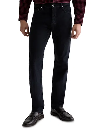 Ag Everett Cotton Blend Slim Straight Fit Corduroy Pants In Black