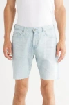 Ag Everett Raw Hem Slim Straight Leg Denim Shorts In Blue