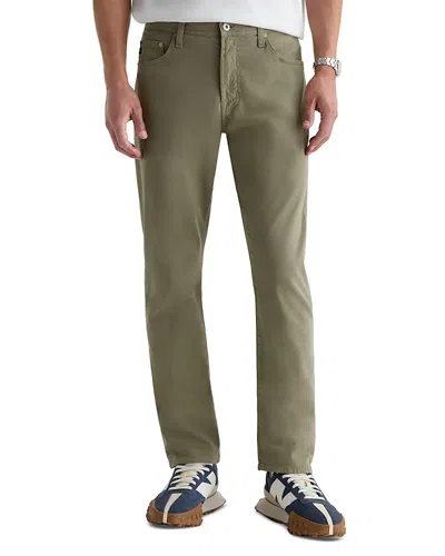 Ag Everett Slim Straight Fit Twill Pants In Smoke In Green