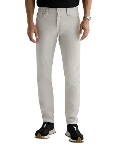 Ag Everett Slim Straight Fit Twill Pants In Smoke In White