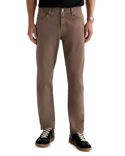 Ag Everett Slim Straight Fit Twill Pants In Sulfur Taupe Gray In Brown