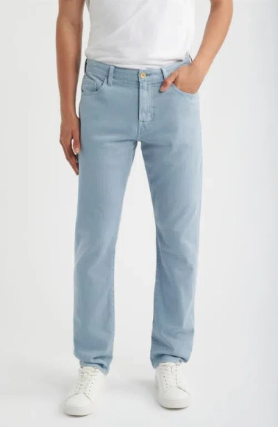 Ag Everett Slim Straight Leg Cotton & Linen Blend Jeans In Blue
