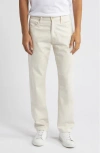 Ag Everett Slim Straight Leg Cotton & Linen Blend Jeans In Natural