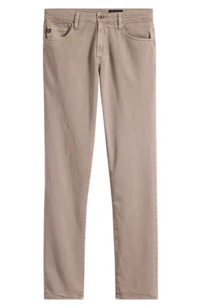 Ag Everett Slim Straight Leg Cotton & Linen Blend Jeans In Sulfur Amber Dust