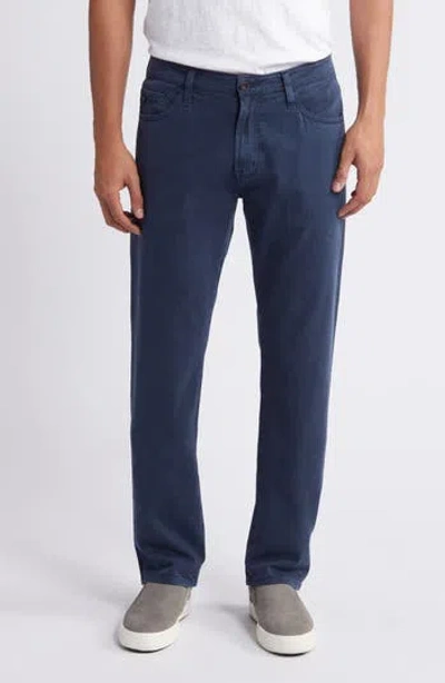 Ag Everett Slim Straight Leg Cotton & Linen Blend Jeans In Sulfur Deep Navy