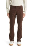 Ag Everett Sueded Stretch Sateen Slim Straight Leg Pants In Brown