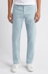 Ag Everett Sueded Stretch Sateen Slim Straight Leg Pants In Blue