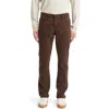 Ag Everett Sueded Stretch Sateen Slim Straight Leg Pants In Bitter Chocolate