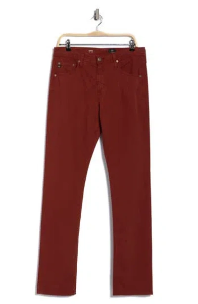 Ag Everett Slim Straight Leg Pants In Burgundy