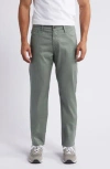 Ag Everett Slim Straight Leg Stretch Cotton & Linen Pants In Green Meadows