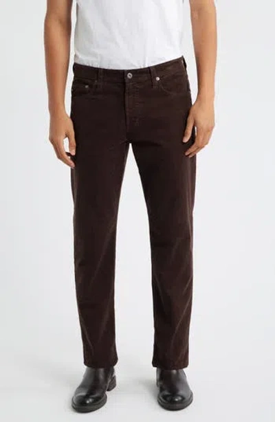 Ag Everett Straight Leg Corduroy Pants In Brown