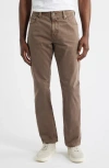Ag Everett Stretch Sateen Slim Straight Pants In Brown
