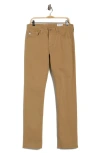 Ag Everett Stretch Sateen Slim Straight Pants In Brown