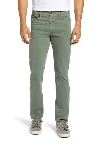 Ag Everett Stretch Sateen Slim Straight Pants In Green
