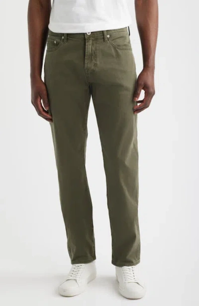 Ag Everett Stretch Sateen Slim Straight Pants In Green