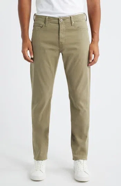 Ag Everett Stretch Sateen Slim Straight Pants In Green