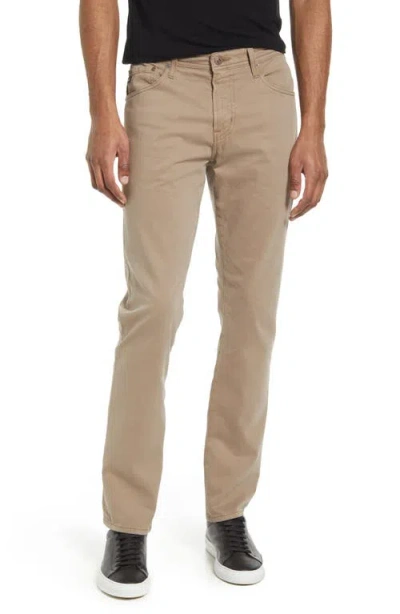 Ag Everett Stretch Sateen Slim Straight Pants In Neutral