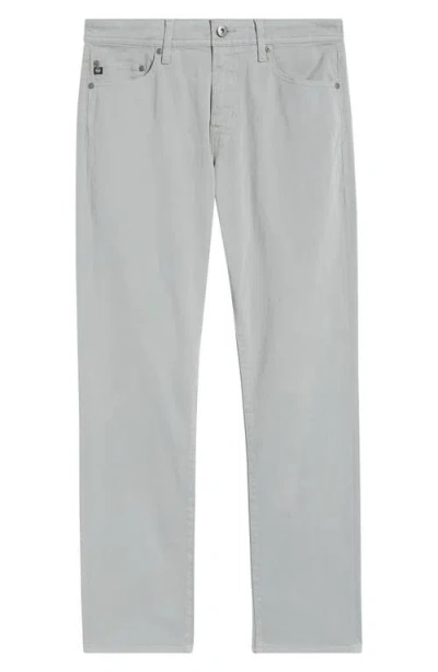 Ag Everett Stretch Sateen Slim Straight Pants In White