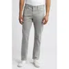 Ag Everett Sueded Stretch Sateen Slim Straight Leg Pants In Aero Grey