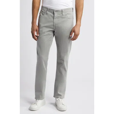 Ag Everett Sueded Stretch Sateen Slim Straight Leg Pants In Aero Grey