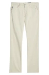 Ag Everett Sueded Stretch Sateen Slim Straight Leg Pants In Coastal Pebble