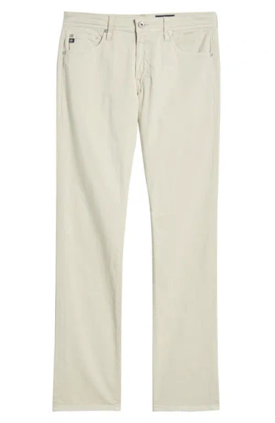 Ag Everett Sueded Stretch Sateen Slim Straight Leg Pants In Coastal Pebble