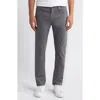 Ag Everett Sueded Stretch Sateen Slim Straight Leg Pants In Folkestone Grey