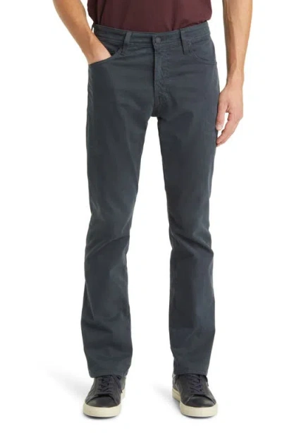 Ag Everett Sueded Stretch Sateen Slim Straight Leg Pants In Melange Smoke