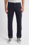 Ag Everett Sueded Stretch Sateen Slim Straight Leg Pants In New Navy