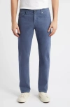 Ag Everett Sueded Stretch Sateen Slim Straight Leg Pants In Blue