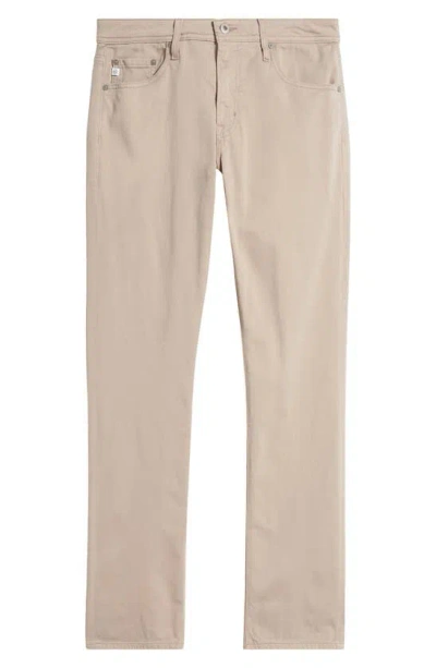 Ag Everett Sueded Stretch Sateen Slim Straight Leg Trousers In Sparrow Brown