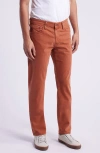 Ag Everett Sueded Stretch Sateen Slim Straight Leg Pants In Sulfur Warm Cinnamon