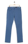 Ag Everett Sueded Stretch Sateen Slim Straight Leg Pants In Thousand Seas