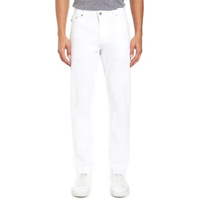 Ag Everett Sueded Stretch Sateen Slim Straight Leg Pants In White