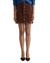Ag Evie Button Front Corduroy Skirt In Brown