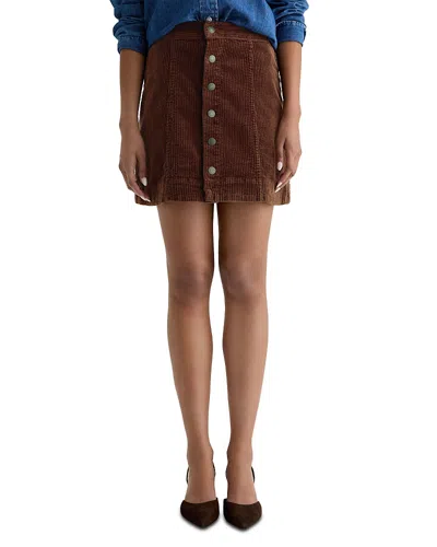 Ag Evie Corduroy A Line Mini Skirt In Brown