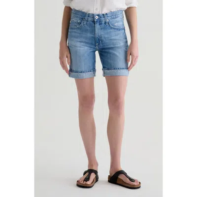 AG AG EX-BOYFRIEND DISTRESSED CUFFED DENIM BERMUDA SHORTS