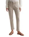 Ag Mari Crop Mid-rise Slim Straight Jeans In Sulfur Taupe In Years Sulfur Desert