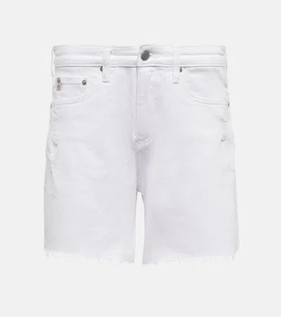 Ag Ex-boyfriend Mid-rise Denim Shorts In Wht