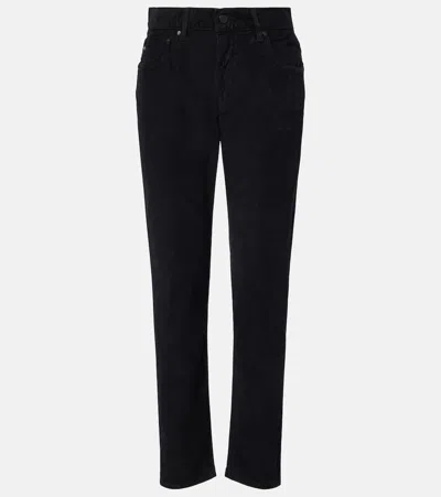 Ag Ex Boyfriend Mid-rise Slim Jeans In Black