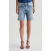 Ag Ex-boyfriend Raw Hem Mid Length Denim Shorts In Intuition
