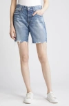 AG AG EX-BOYFRIEND RAW HEM MID LENGTH DENIM SHORTS