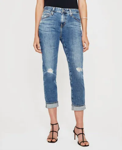 Ag Ex Boyfriend Slouchy Jeans In 17 Yrs Waveview Destructed In Blue