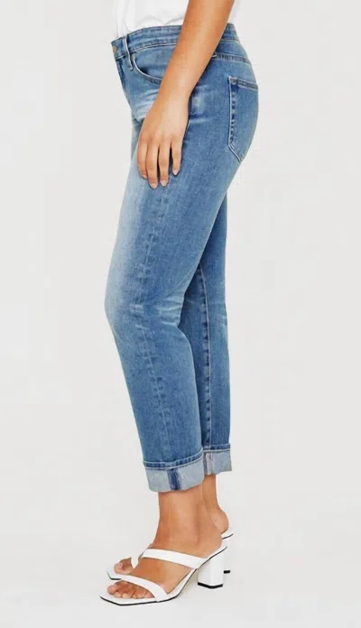 AG AG-ED DENIM Womens White Zippered Pocketed Ex-boyfriend Slim Fit Distressed Cropped Jeans main image 1