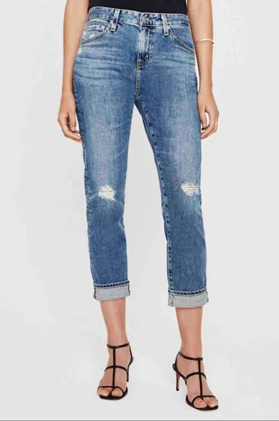 Ag Ex-boyfriend Slouchy Jeans In 17 Years Waveview Destructed In Blue