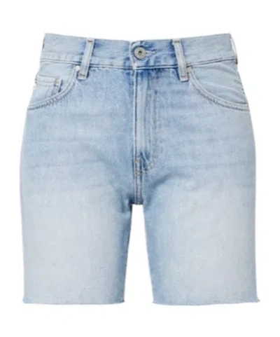 Ag Faded Denim Shorts In Blue