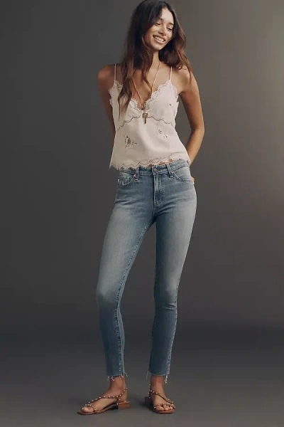 Ag Farrah Ankle Low-rise Skinny Jeans In Blue