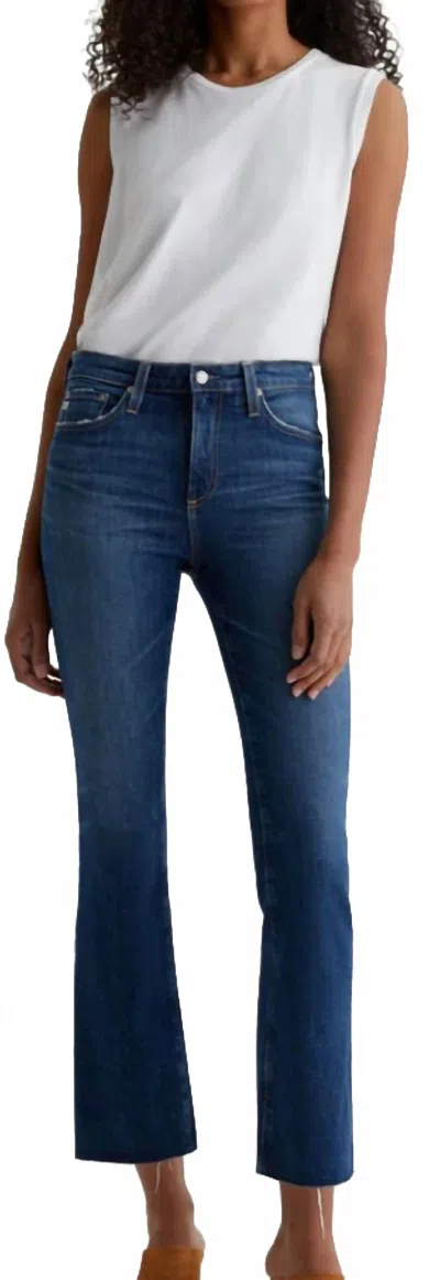 Ag Farrah Boot Crop High Rise Jeans In 9 Year Color In Blue