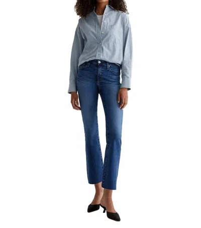 Ag Farrah Boot Crop Denim Jeans In Alibi Destructed Wash In Blue