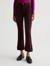 Ag Farrah Boot Crop Jeans In Hi-white Pinot Noir In Red